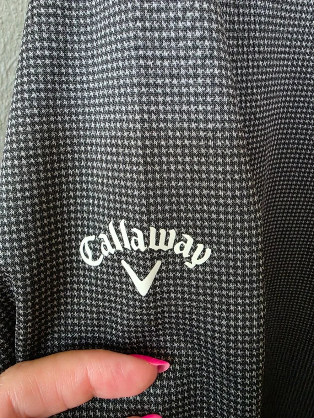 Callaway Golf Men's Quarter-Zip Textured Grid Performance Pullover Fleece Jacket